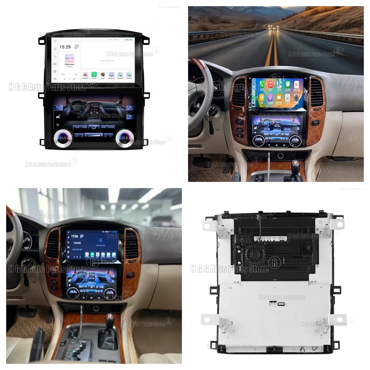 Multimedia System+Climate Control 10inch Double Car Screen For Toyota Land Cruiser 100 LC100 Lexus LX470 Android13 Carplay Radio