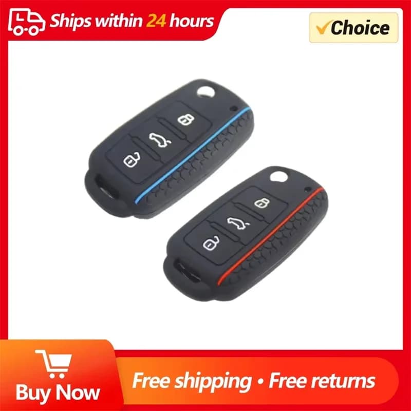 Custodia chiave auto per VW Golf Jetta POLO per Skoda Yeti Superb Rapid Octavia per SEAT Leon Ibiza Copertura chiave in silicone a 3 pulsanti
