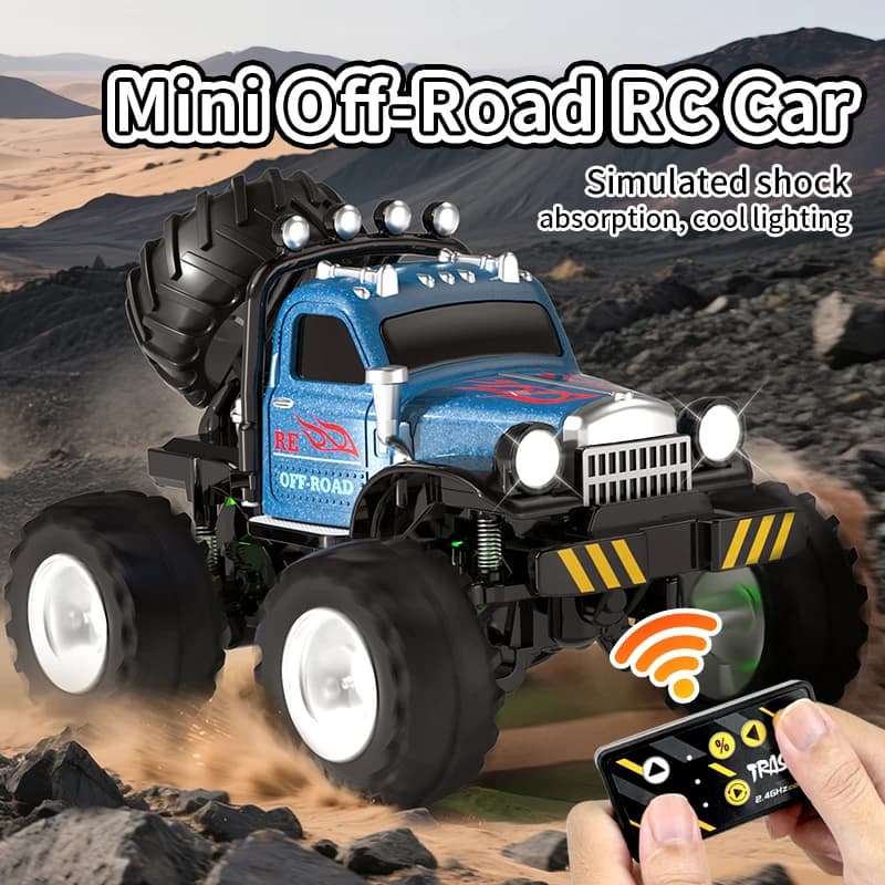 Lega Mini RC Auto 1/64 Telecomando Fuoristrada Giocattoli Elettrico Breve Camion Gioco Da Tavolo Radio Controllato Auto Toy Boy Regali