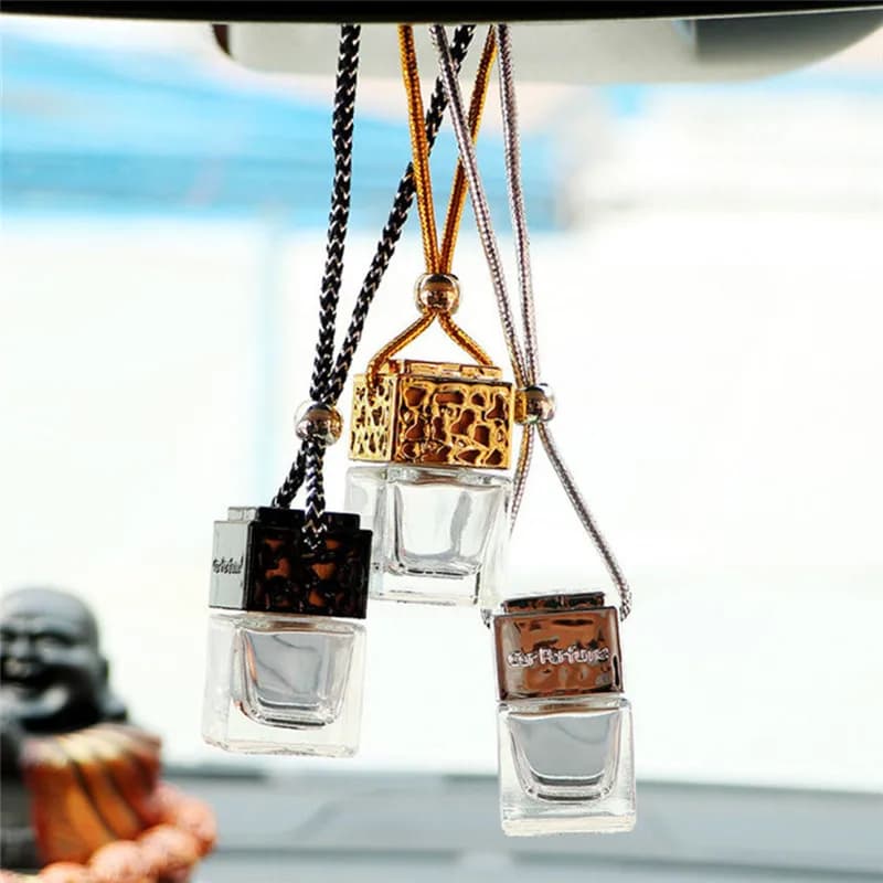 Glass bottle empty auto hanging perfume mirror retrovisor ornament deodorant for essential oils fragrance diffuser Car-styling