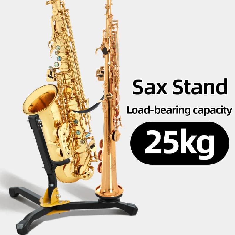 Alto, Tenor, and Soprano Saxophone Wind Instrument Stand Tripod, Foldable Portable Instrument Stand, Dedicated Stand