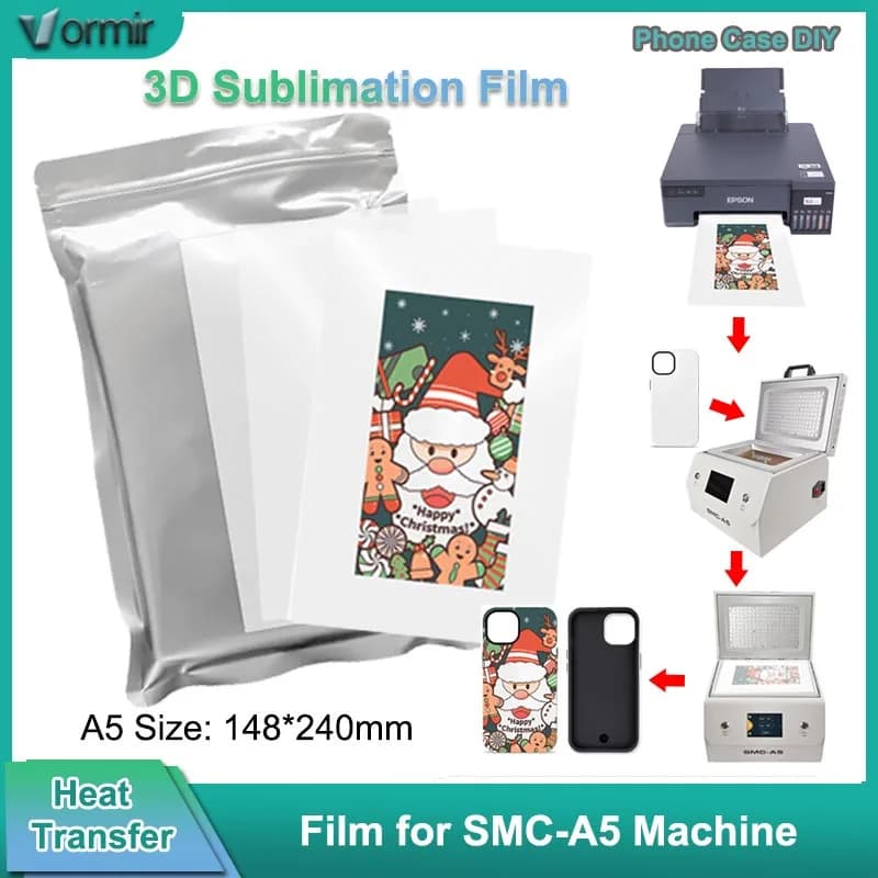 VORMIR 50 pz Cassa Del Telefono FAI DA TE Pellicola Vuota Pellicola di Stampa a Trasferimento di Calore per SMC-A5 3D Sottovuoto Macchina Coperture Personalizzate