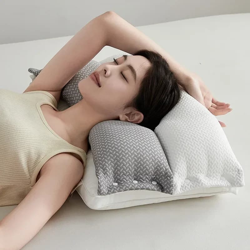 Cuscino 3 in 1 con nucleo di posizionamento di tipo O, protezione per il collo, doppio suono, cuscino per dormire, cuscino di trazione potente 2 in 1