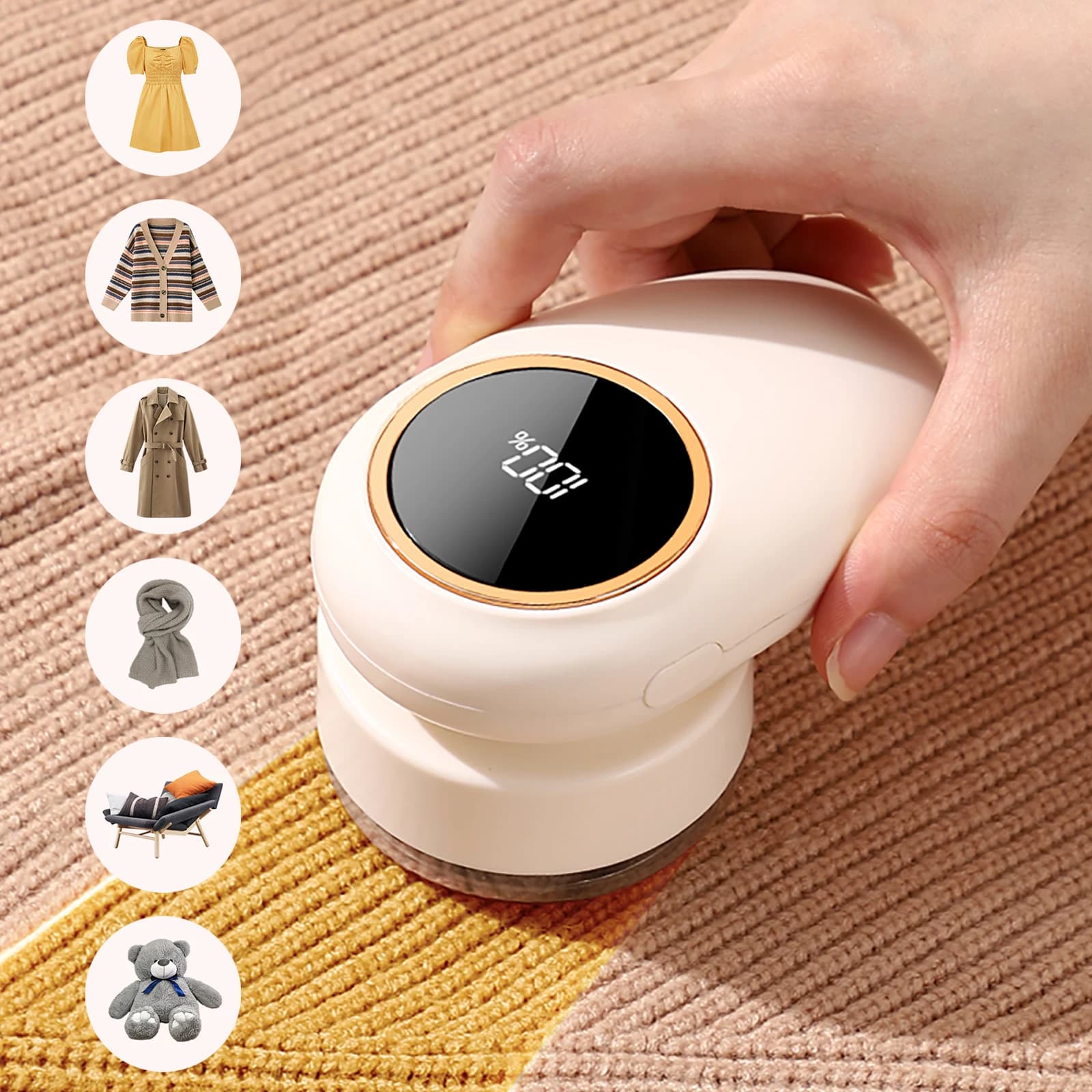 ONEKA Rasoio per tessuti Levapelucchi Rasoio per pelucchi ricaricabile Rasoio per maglioni Rimuovi palline per pelucchi Fuzz Coperta per divano maglione