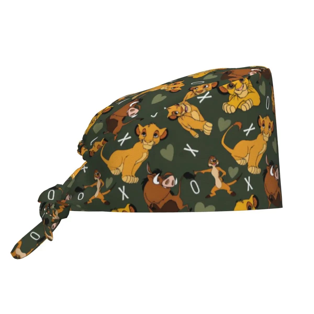 Custom The Lion King Breathable Scrub Hat Surgical Scrub Caps Nurse Medical Cap Lion Cartoon Work Scrubs Hat Medical Surgical