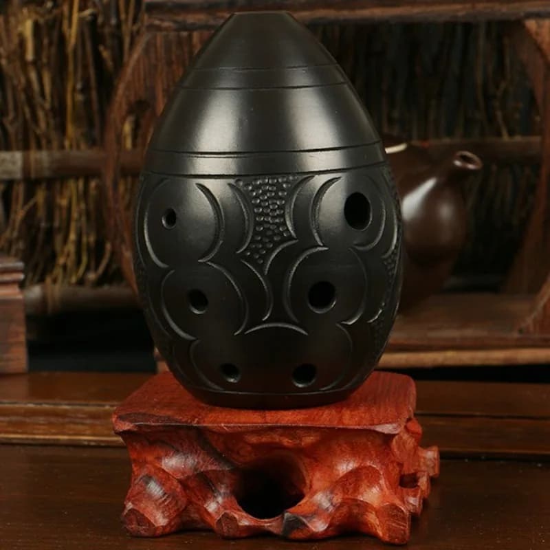 8 Holes Ocarina Black Portable Ceramic Xun Adult Children Beginners Playing Ocarinas Professional Ethnic Musical Instrument Xun