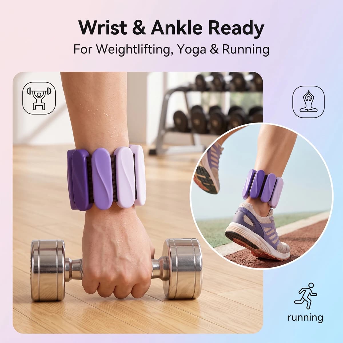 Adjustable Skin-Friendly Silicone Weight Bracelets, Detachable Wearable Ankle & Wrist Weights for Women Daily Exercise Training