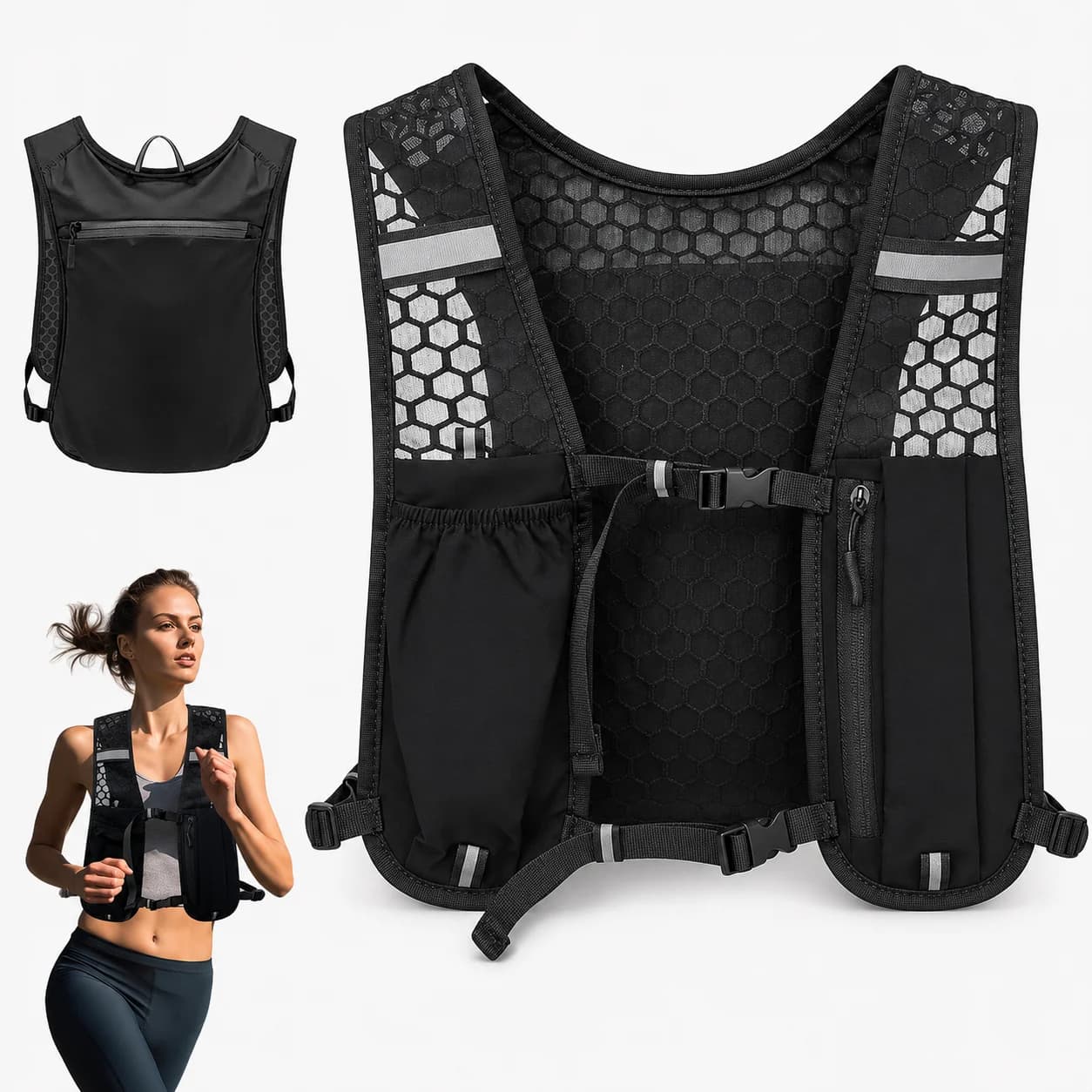 Lightweight Hydrating Backpack for Open Sports - Ergonomic Water Door for Running, Cycling, Hiking and Kayaking