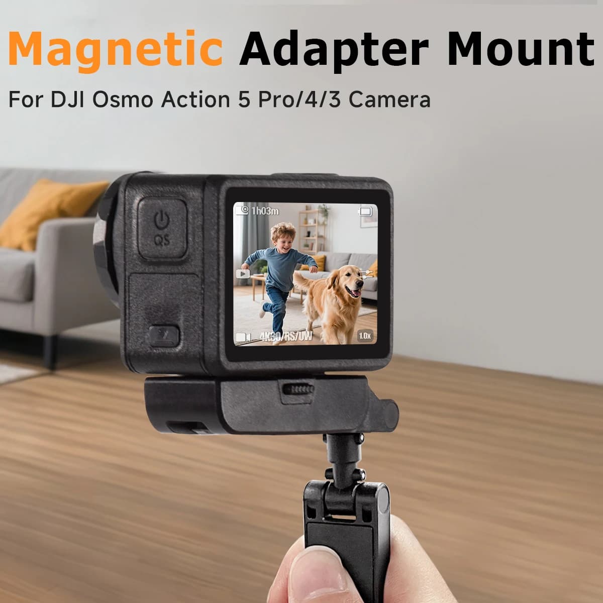 Adattatore Magnetico per DJI Osmo Action 5 Pro/4/3 e Accessori per Fotocamera Osmo Nano 360 ° Supporto di Espansione a Sgancio Rapido Regolabile