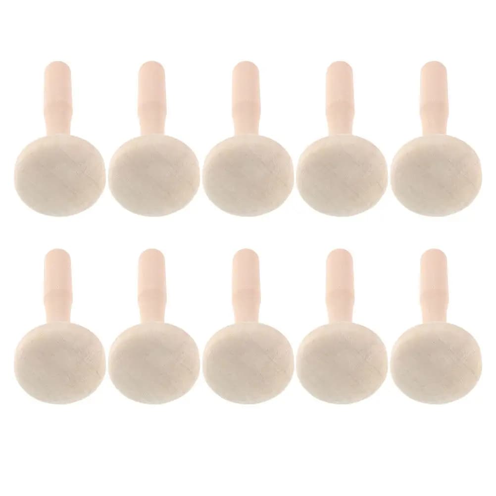 Set of 10 Printing Rollers on Mushroom Shape Wood for DIY Painting and Printing Projects, Home Decoration