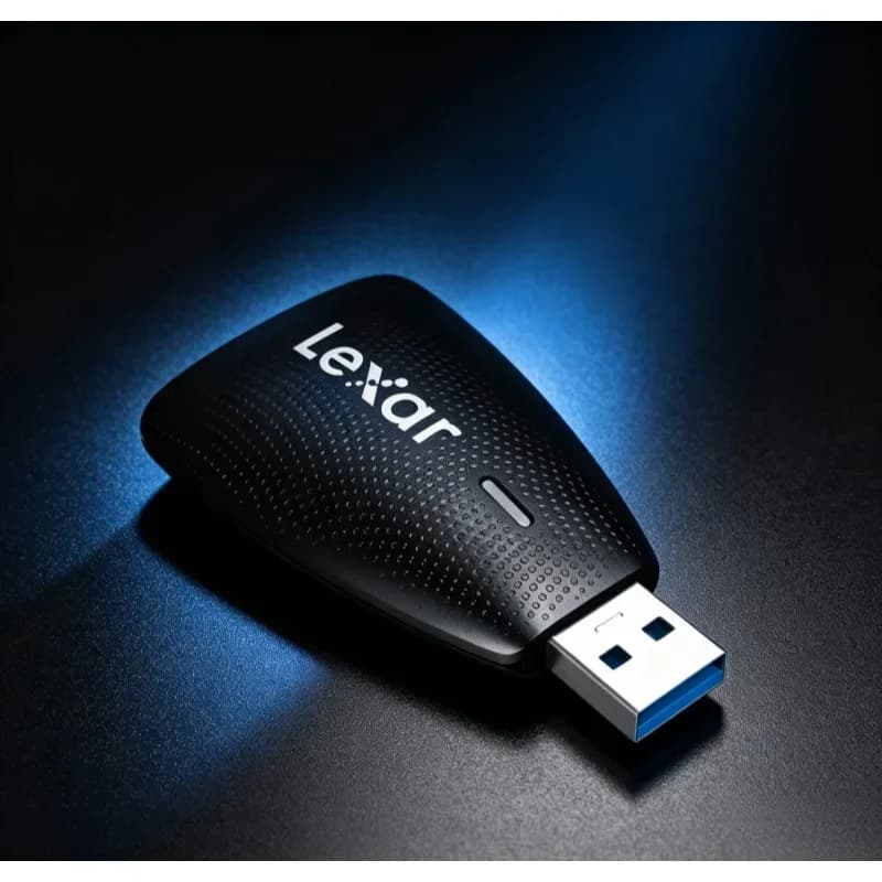 Lexar USB3.0 Dual Slot Card Reader Support Simultaneous Reading SD TF Memory Card High Speed Data Transfer for Camera Laptop