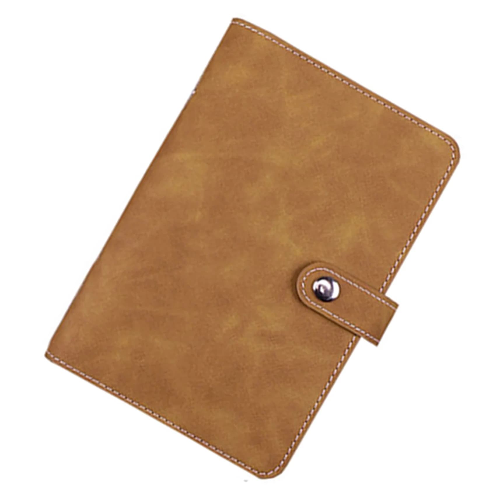 FTGT-Brown Budget Binder, PU Leather Wallet for Cash Vouchers, Planner Notebook Cover with 12 Zip Envelopes