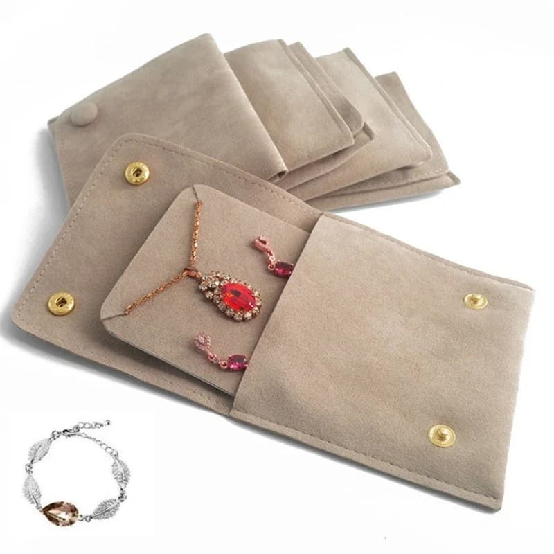 Jewelry Pouch with Jewelry Display Card Velvet Jewelry Pouches Storage Necklace Bag Earring Card Holder Jewelry Supplies