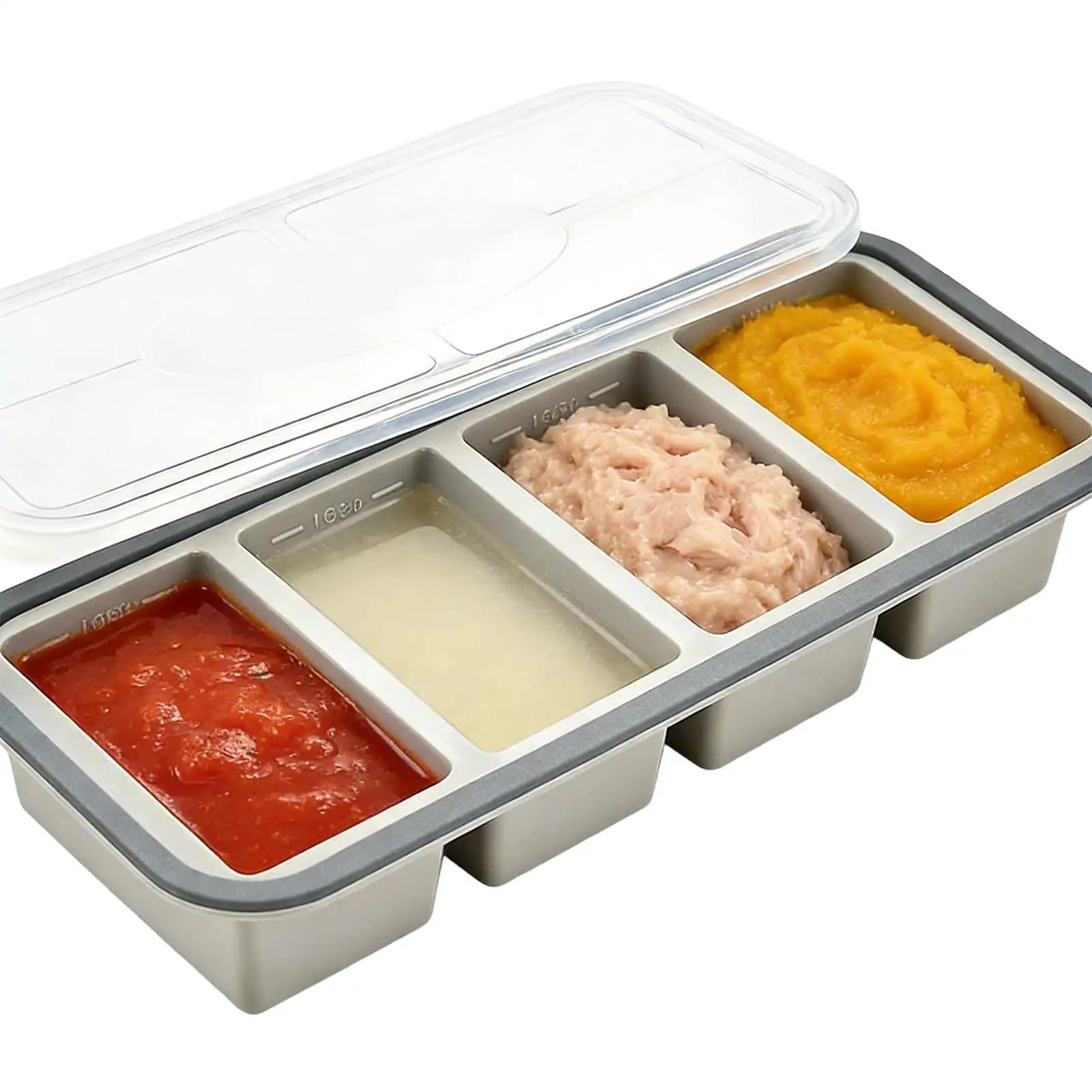 Contenitori in Silicone Multiuso per Congelatore, Stampi per Conservare Zuppe, Salse, Brodo, Riso, Burro e Avanzi di Cibo