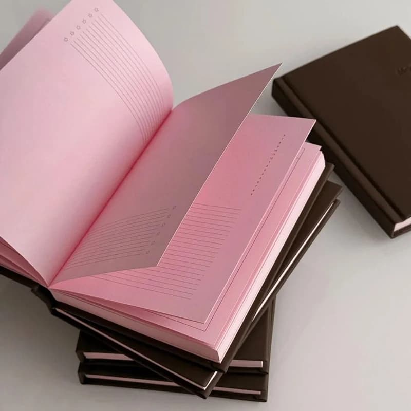 【W】Quaderno rosa al cioccolato e fragole, carino agenda A6, diario kawaii per appunti, diario di viaggio, regalo per ragazze