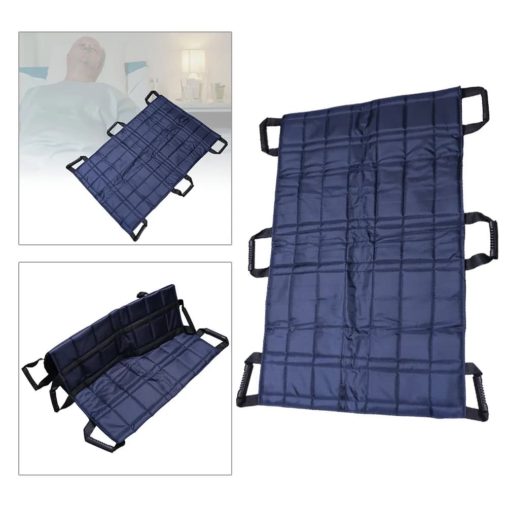 Portable Patient Transfer Pad Foldable Large Positioning Bed Sheet with 6 Handles Soft Elderly Lift Sling Patient Turning