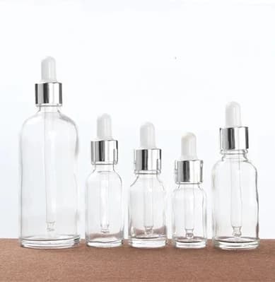 ‌ Flacone contagocce in vetro trasparente da 5-100 ml, flacone vuoto per olio essenziale con pipetta, confezione per flaconi da viaggio per liquidi per aromaterapia