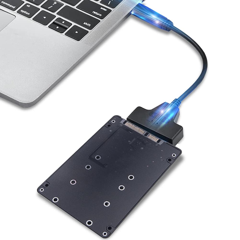 Adattatore 2-in-1 M.2 NGFF SSD a SATA3.0, Box per Disco Rigido Esterno, Cavo Convertitore da SATA3.0 a USB, Accessori per Laptop