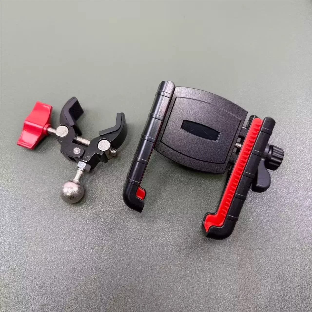 Aluminum Alloy 17mm Ball Head Expansion Phone Tablet Stand Mount Clamp Large Handle Motorcycle Riding Support Accessory