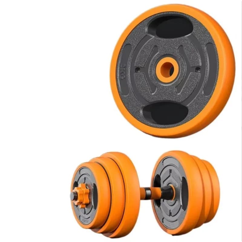 Fitness equipment for weight lifting, converts to barbell and kettlebell for complete workout routines