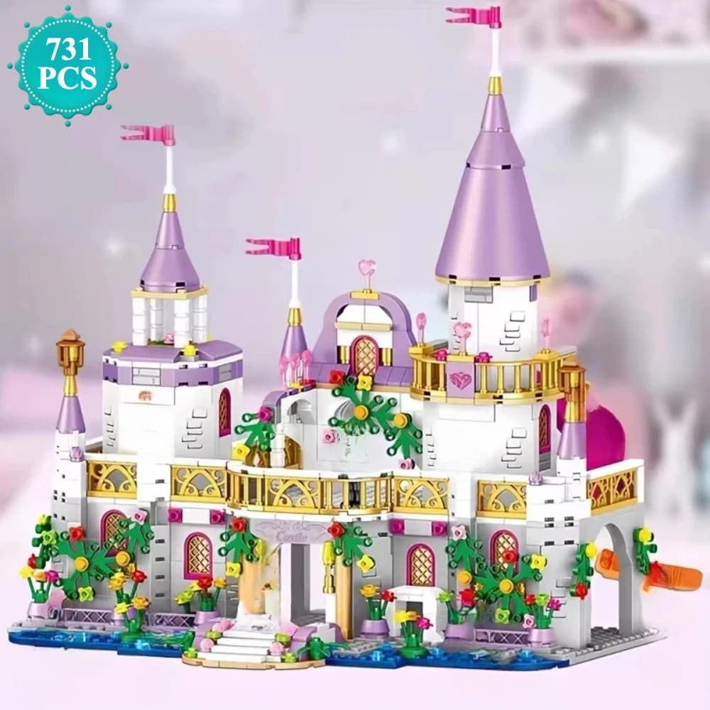 Ragazza Dream Town Princess Ice Castle Building Blocks Assemblaggio Costruttore Modello Kit Giocattoli per Compleanno Ragazzi Ragazze Bambini