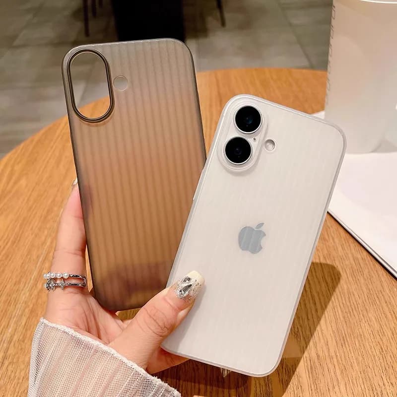 Case For iPhone Air 17 Pro Max 16 15 14 13 12 11 Pro Max Plus Ultra Thin Translucent Matte Ribbed Corrugated Texture Soft Cover