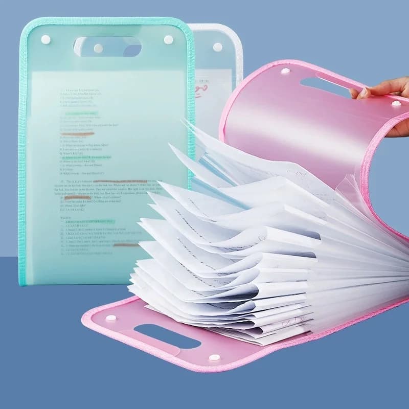 Borsa per documenti Cartella di file espandibile con 13 tasche Organizzatore di file per fisarmonica con etichette, organizer portatile per ricevute di documenti con supporto A4