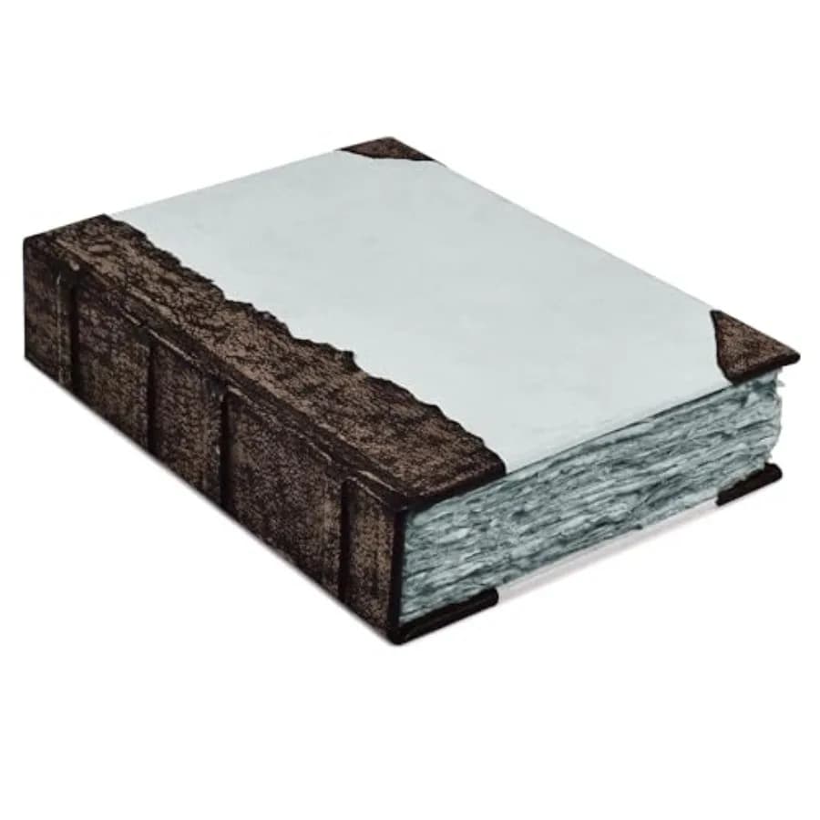 Rustic Leather Bound Journal - 200 Pages Handmade Antique Deckle Edges Watercolor Paper - Book of Shadows/Spell - Writing Noteb