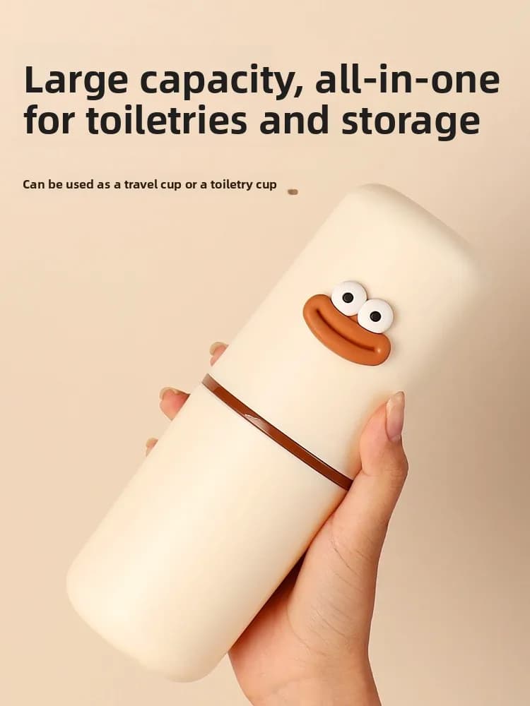 Set da Viaggio Portatile per Spazzolino con Scatola Carina, Tubo Dentifricio, Porta Spazzolino, Bicchiere per Collutorio - Design Creativo e di Tendenza per Al...