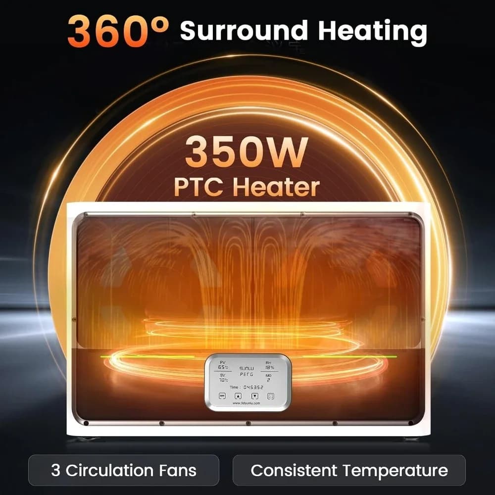 New Upgrade US Shipping 3D Printer Filament Dryer Box 4 Spools Capacity with PTC Heater 3 Fans Storage Mode for Nylon TPU PLA PE