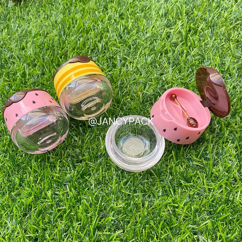 Simpatica bottiglia di rossetto rosa custodia per rossetto alla fragola Mini contenitore cosmetico vuoto per barattolo di balsamo per le labbra correttore per maschera per le labbra