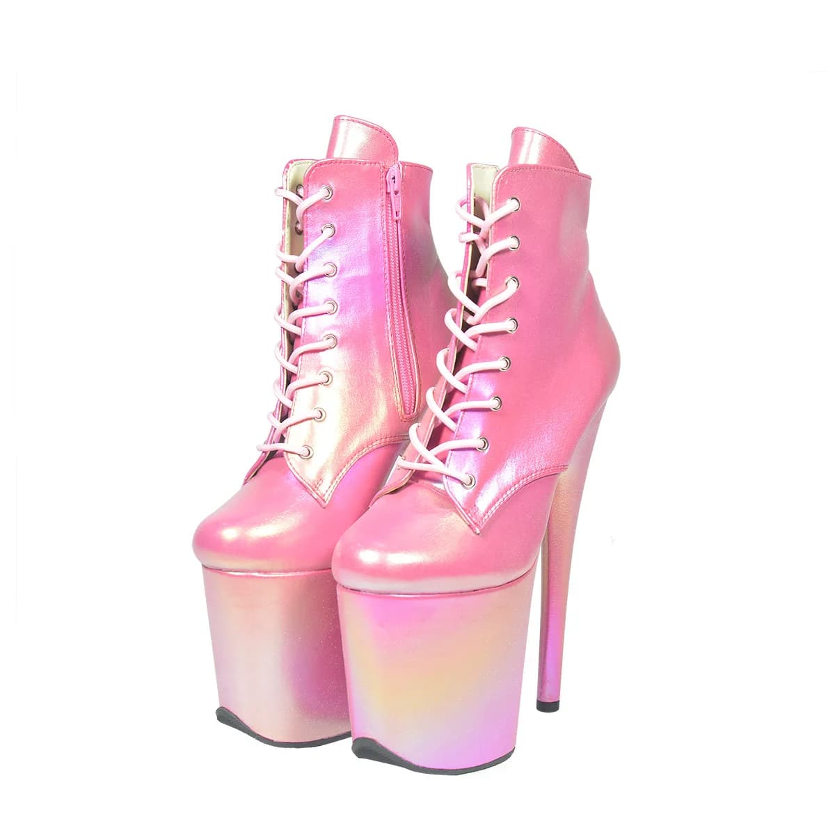 20Cm/8inches Pole Dance Ankle Boots Women Exotic Stripper High Heels Shiny Blingbling Unisex Queen Shoes Custom