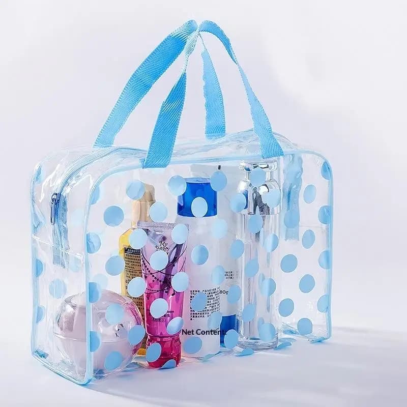 NEW Pois Transparent Makeup Bag for Women, PVC Raincoat, Portable, for Cosmetics and Toiletry