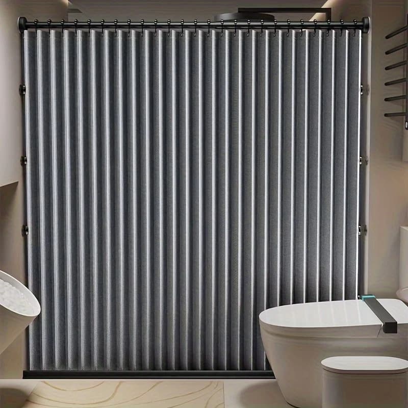 Tenda Doccia Magnetica Pieghevole Impermeabile, Separazione Zona Asciutta/Bagnata, Moderna ed Elegante per Appartamenti, Hotel, Dormitori
