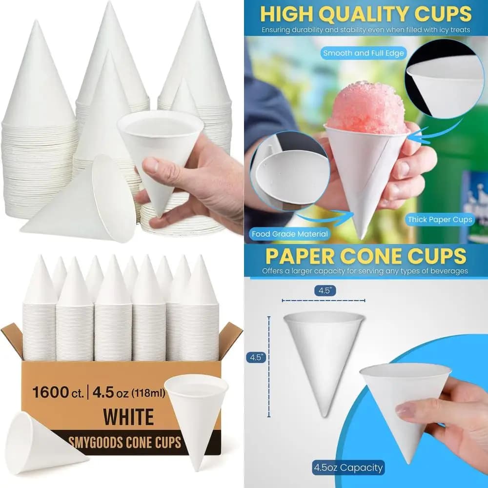 Bicchieri di Carta Bianchi Ecologici da 4,5 oz, Confezione da 1600, Perfetti per Eventi, Distributori d'Acqua, Idratazione Rapida, Facile Pulizia