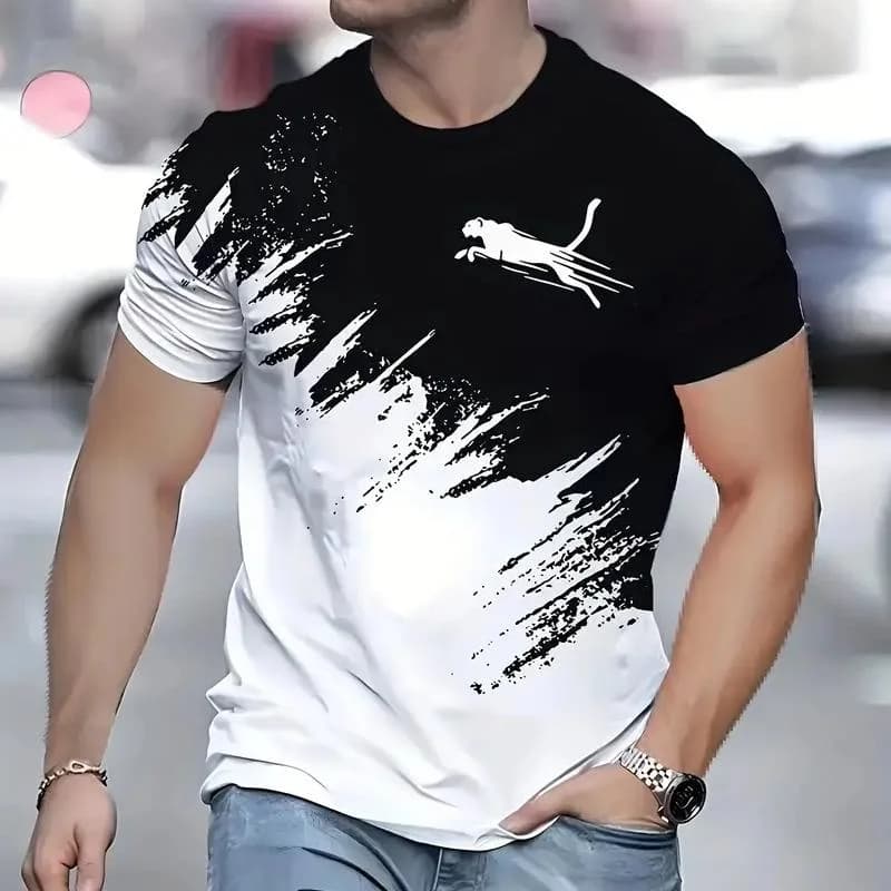 Stylish Men's T-shirt, Crew Neck Short Sleeve Top, Men's Summer Casual Wear T-shirt