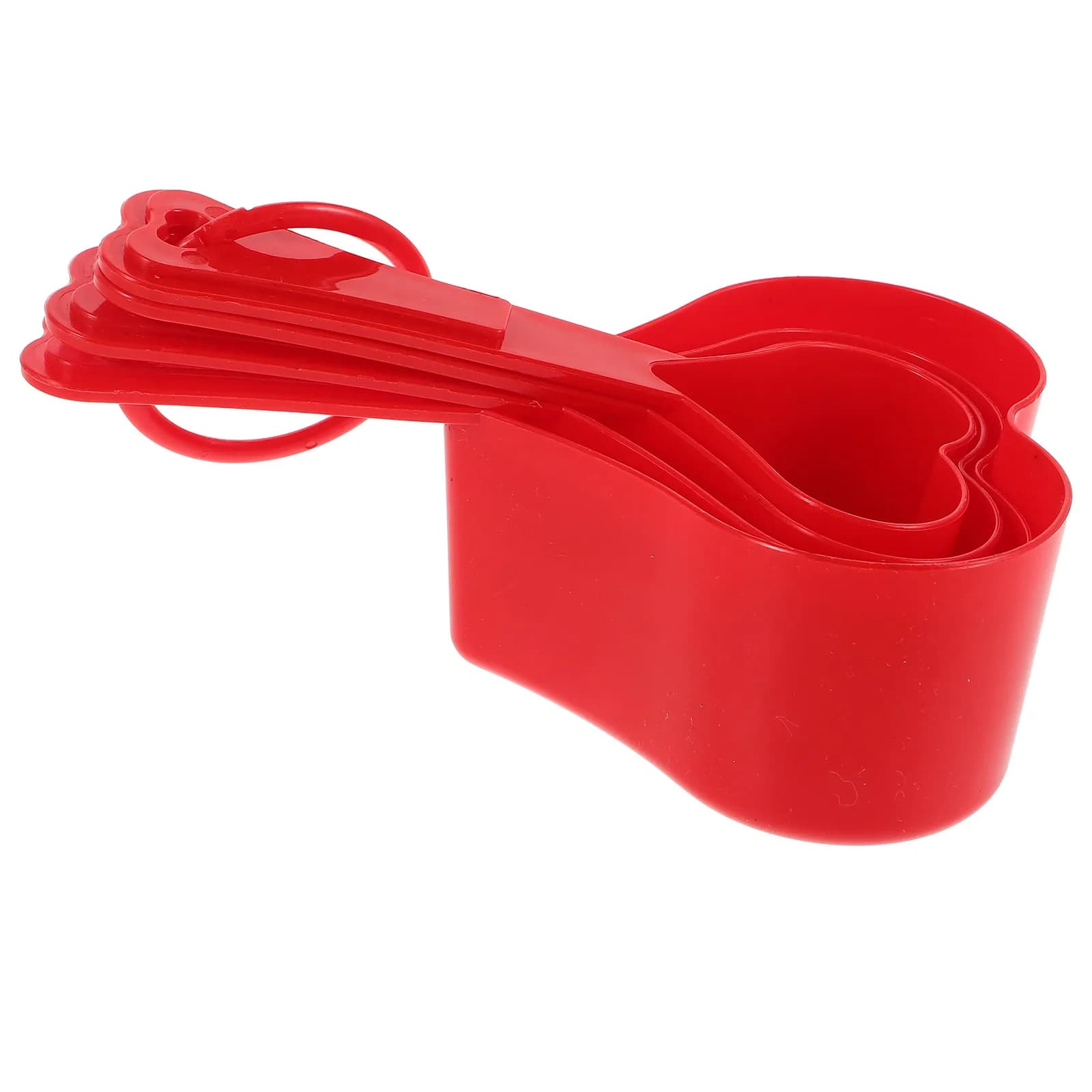 Set di 1 cucchiaio dosatore a forma di cuore in plastica, carino e multiuso, per misurare liquidi e solidi, utensili da cucina, cucchiaio a cuore
