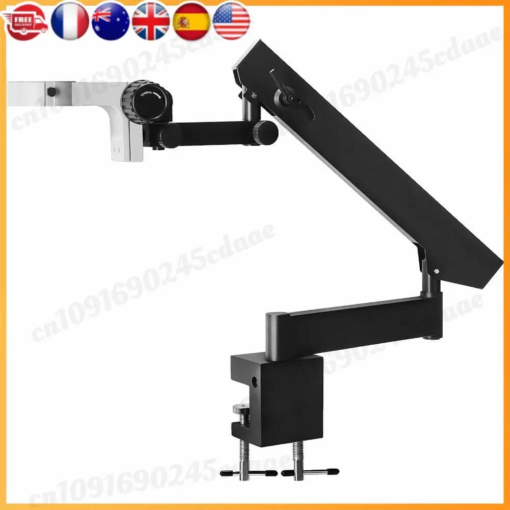 Supporto per braccio articolato con clip da tavolo Supporto per morsetto per pilastro con braccio articolato regolato su e giù per microscopio stereo binoculare