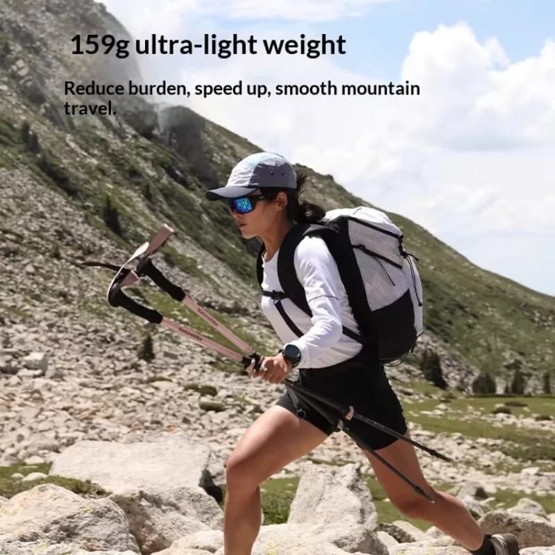 Bastoncini da Trekking in Fibra di Carbonio Regolabili Antiurto Pieghevoli Ultraleggeri per Escursionismo e Campeggio