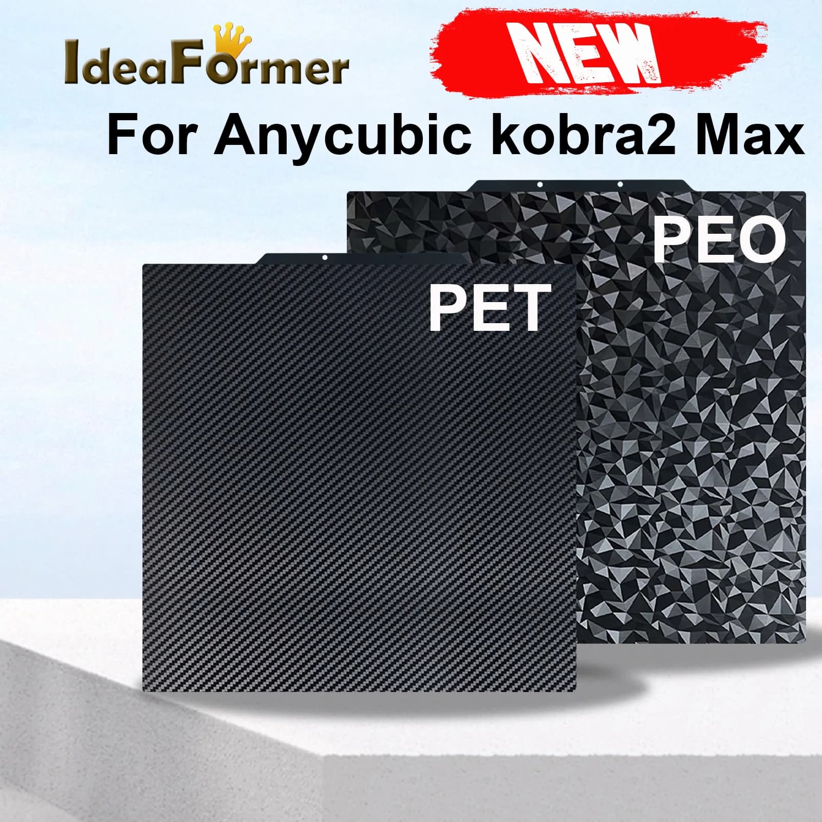 430×430mm updated PEO PET sheet for Anycubic Kobra 2 Max Two-sided 3D Printer heated bed Stainless steel spring MaxBuild Plate