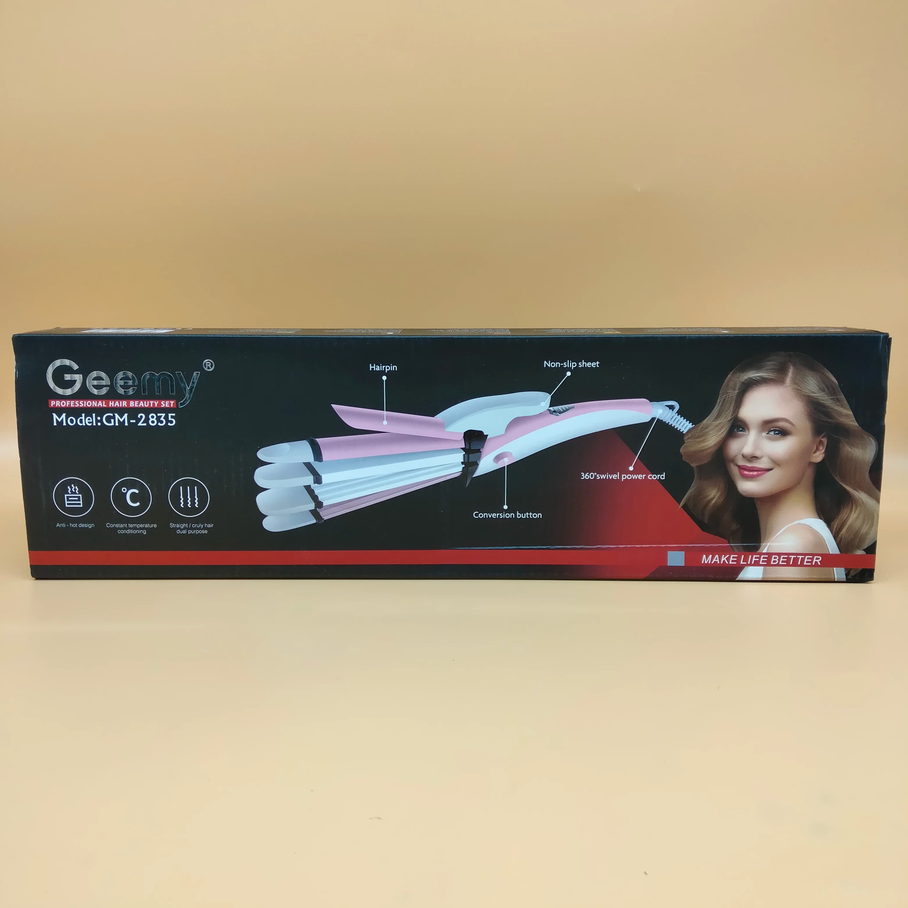 GM2835 Geemy Popular professional electric hair plate 2 in 1 double voltage