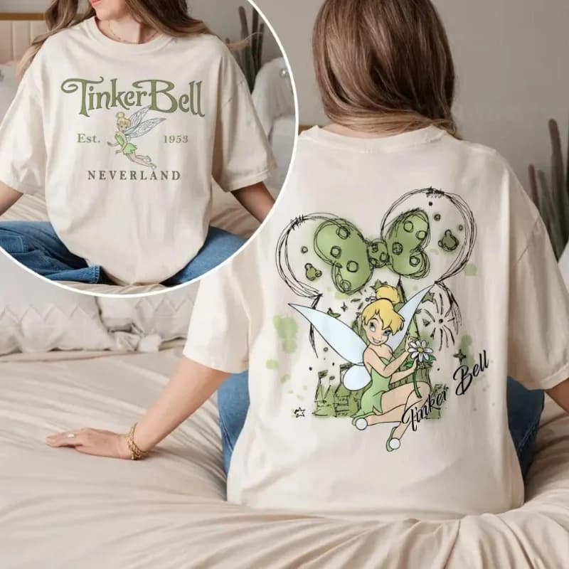 2026 Summer Retro Tinker Bell Comfort Colors Shirt, Tinkerbell 1953 Neverland Peter Pan T-shirt, Fairy Magical Tee Shirts