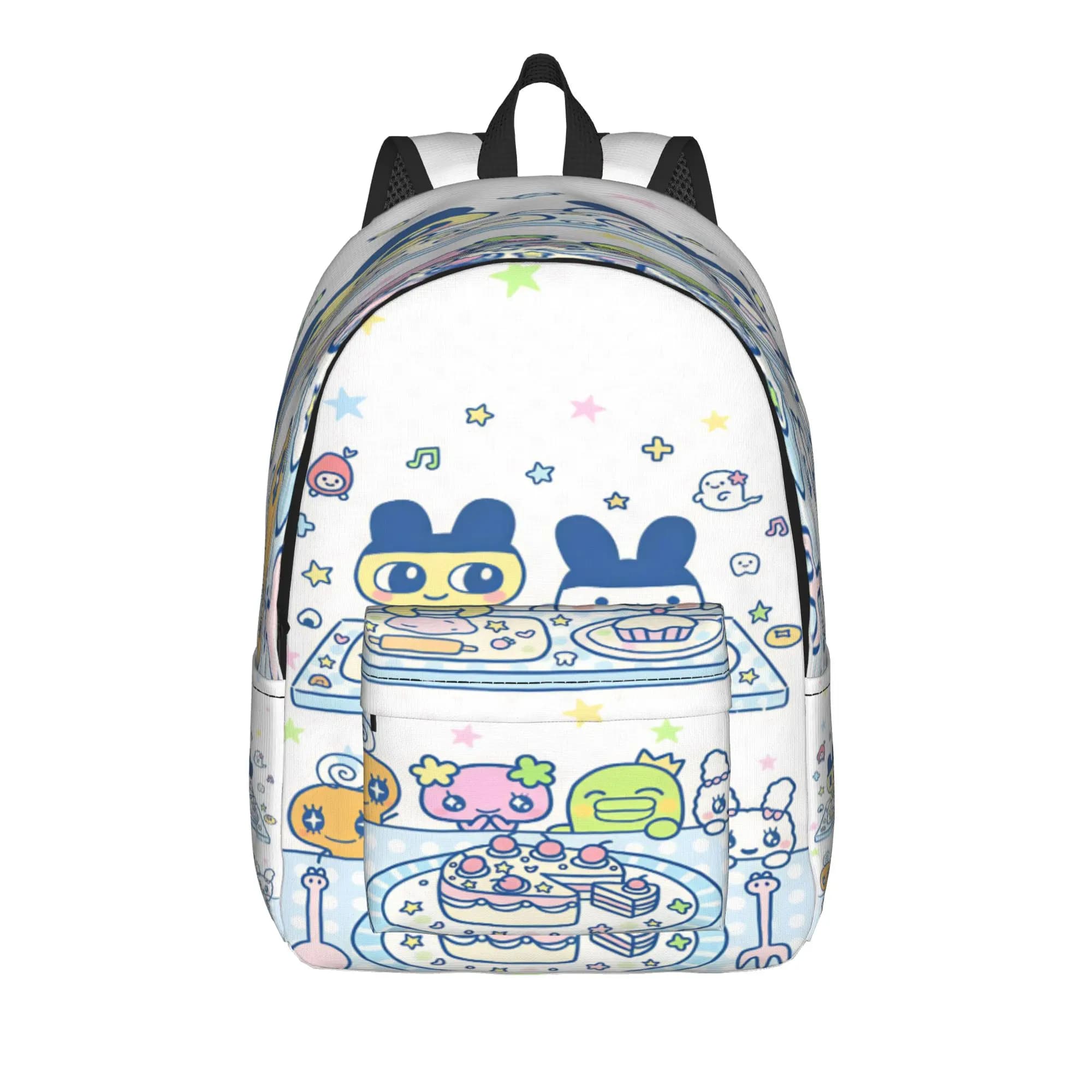 Zaino Tamagotchi per Studenti, Unisex, in Poliestere, per Ciclismo, con Stampa Carina, Borsa per Scuola Superiore, Zaino