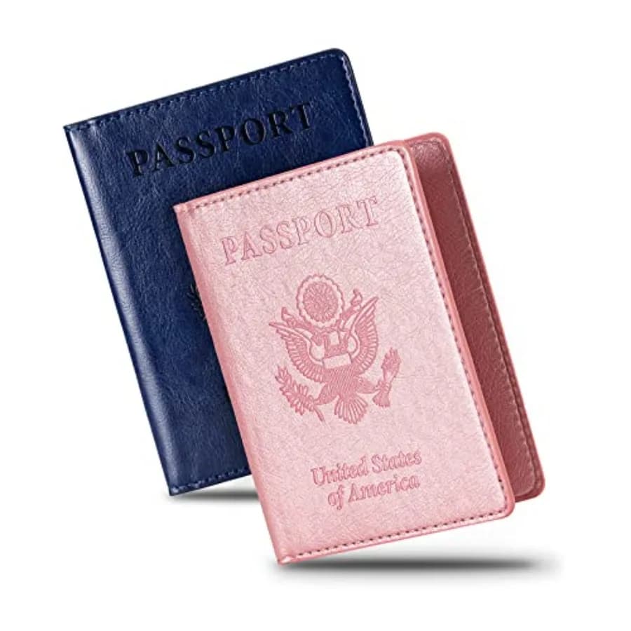 2 Pcs Passport holders Ultra Slim passport wallet PU Leather Passport Cover Case for Women and Men