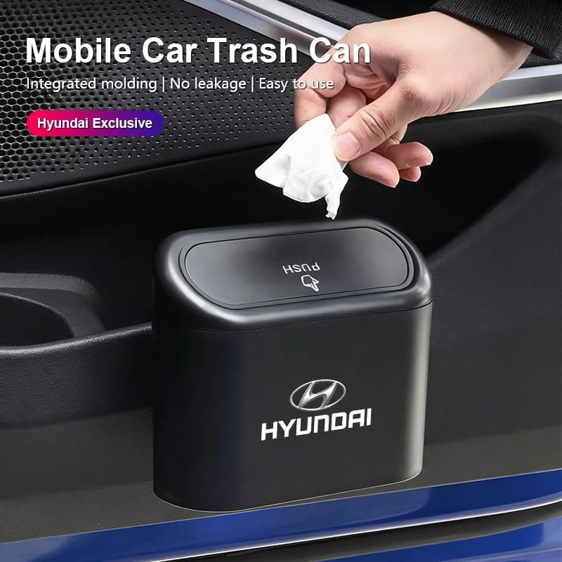 Cestino portatile per interni auto, contenitore per rifiuti mobile con coperchio per Hyundai Elantra Tucson Genesis Avante Grandeur Sonata Casper I40
