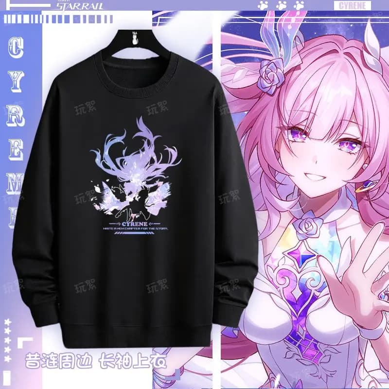 Game 2025 Honkai: Star Rail Anime Cos Castorice Evernight March 7th Firefly Etc. Unisex Simple Fashionable Round-neck Hoodie