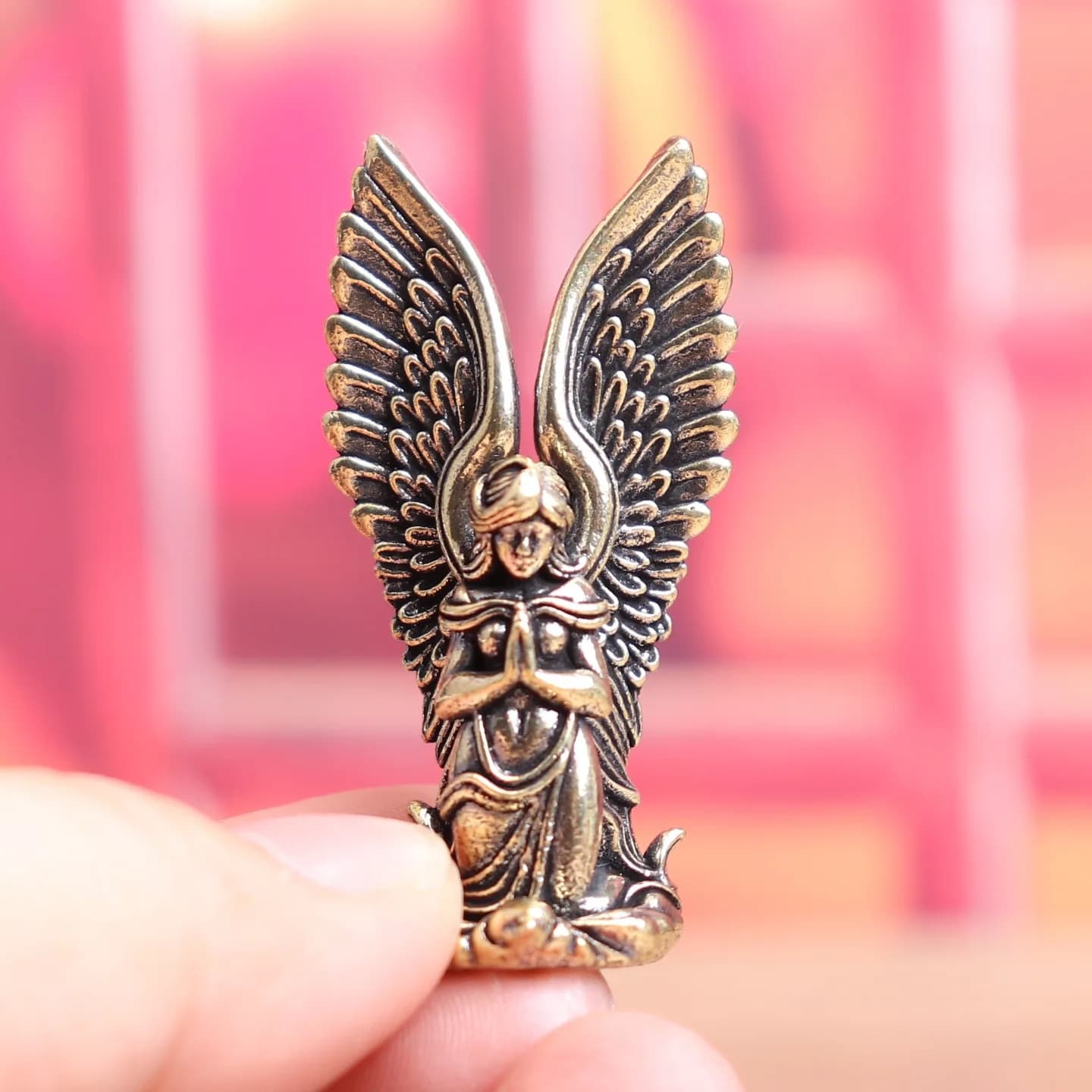Dea Angelo Figura Decorazioni per la casa Angelo custode Statua Decorazione Decorazioni per la casa retrò Desktop Tè Animale domestico Artigianato Ornamento in bronzo