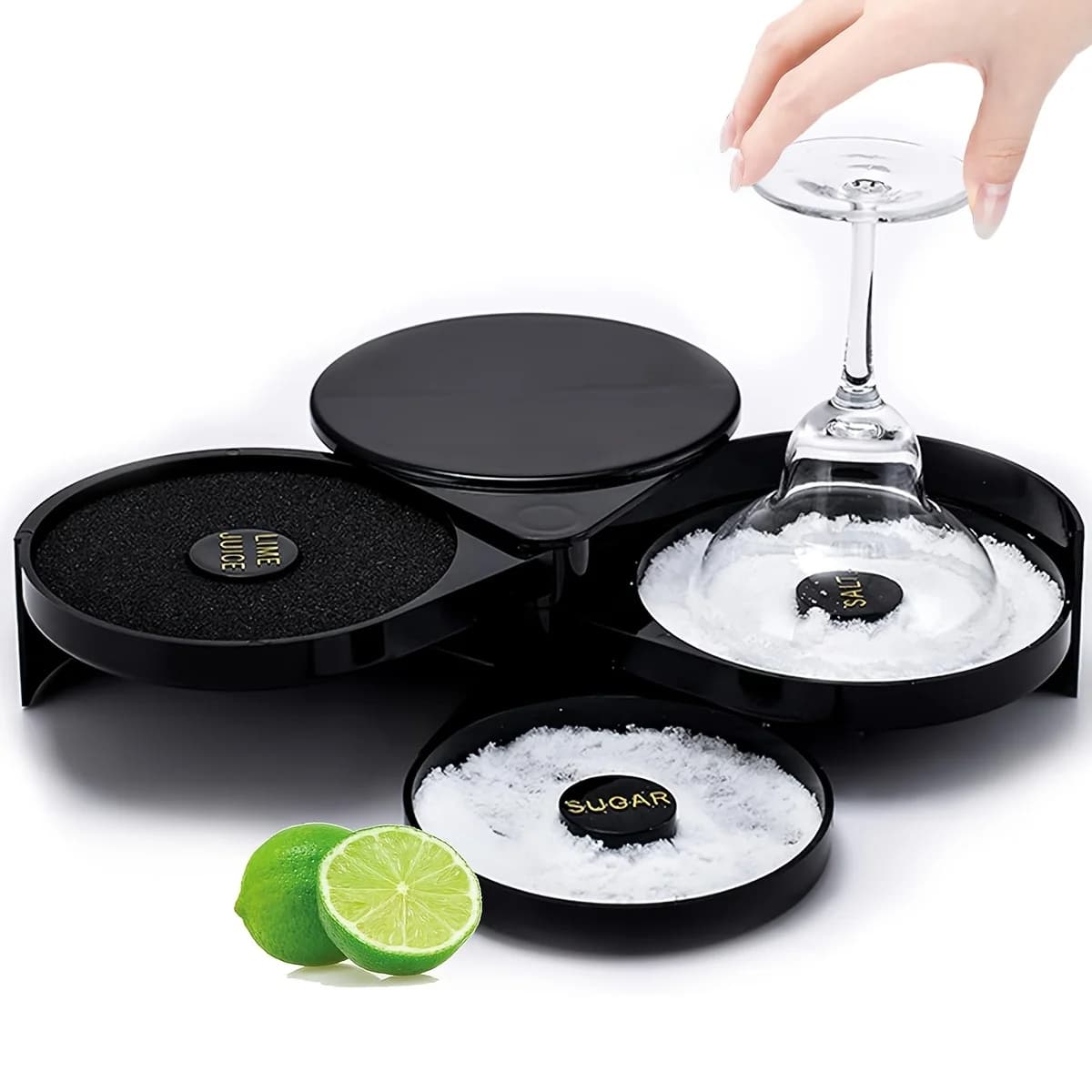Strumento da barista per trimmer in vetro a 3 livelli con 3 vassoi oscillanti per cocktail e melange Margarita