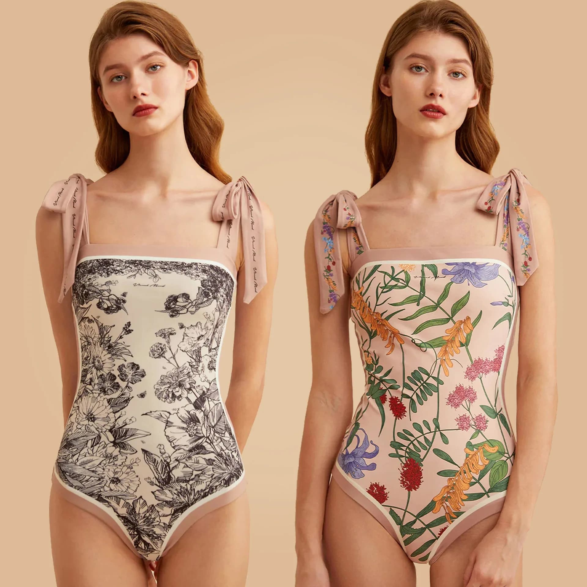 2024 nuovo costume da bagno intero Double face donna moda Backless stampa pieghettata costume da bagno donna Stock bikini costume da bagno