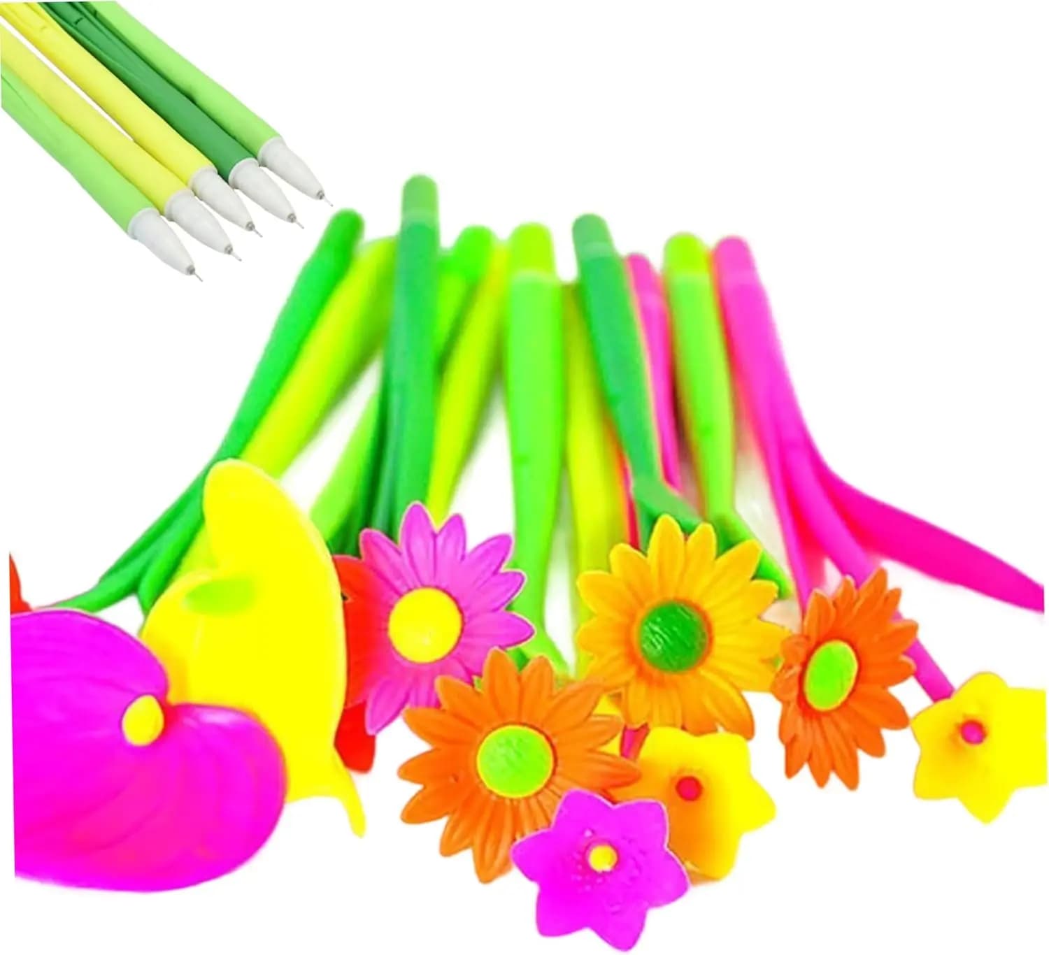 Penne Gel a Forma di Fiore, 0.5mm Inchiostro Gel Nero Creativo, Penne a Forma di Pianta Adatte per Casa, Ufficio, Scuola, Bambini